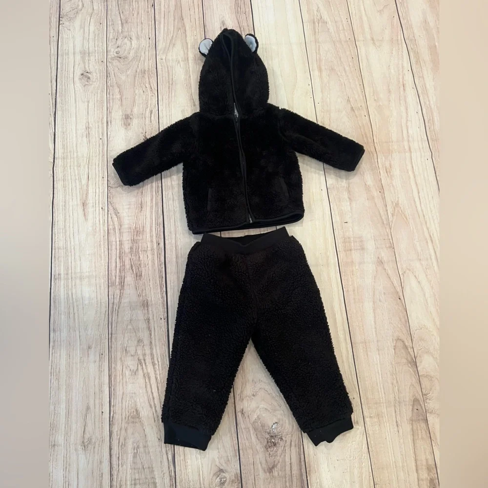 GARANIMALS Cozy Black Fleece Kids Set/baby